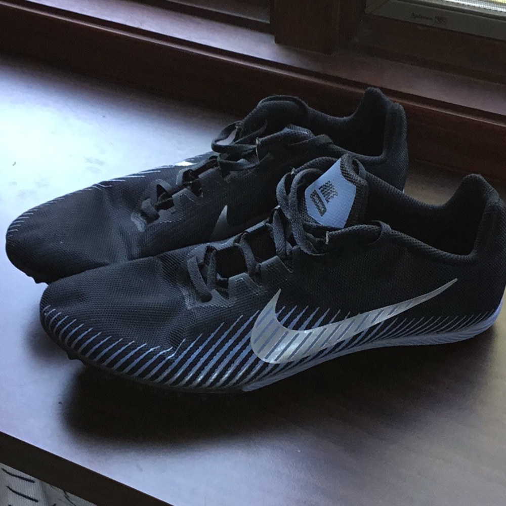 Nike Black and Gray Zoom Rival Track Shoes
